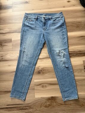 LOFT Modern Skinny Jeans Size 16 | Distressed Ripped Denim Women’s Pants